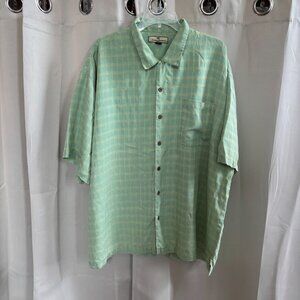 Tommy Bahamas Mens Silk Shirt Size XXL Green Button‎ Up Textured Vacation 17845